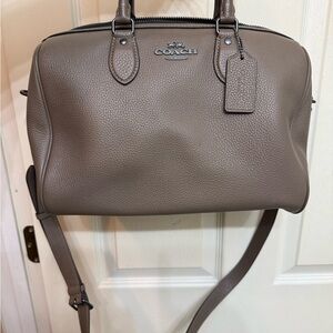 Coach women’s  Taupe Leather Duffel Bag